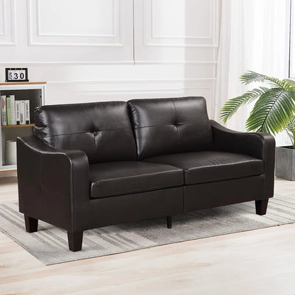 Luxury Sofa Sets: 2-Piece Faux Leather Reception Sofa & Loveseat Set