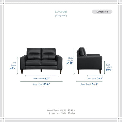 Luxury Sofa Sets: Timeo Collection Leather Match Sofa, Loveseat & Chair Set