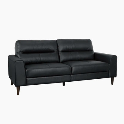 Luxury Sofa Sets: 2-Piece Modern Leather Match Sofa & Loveseat Set with Solid Wood Legs