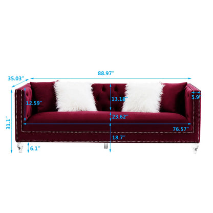 7 Seater Sofa Set: Luxurious Velvet 1+2+3 Seater Combination Sofa Set