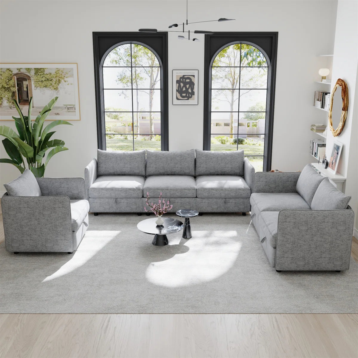 7 Seater Sofa Set: Modular Sofa with Storage & Convertible Design