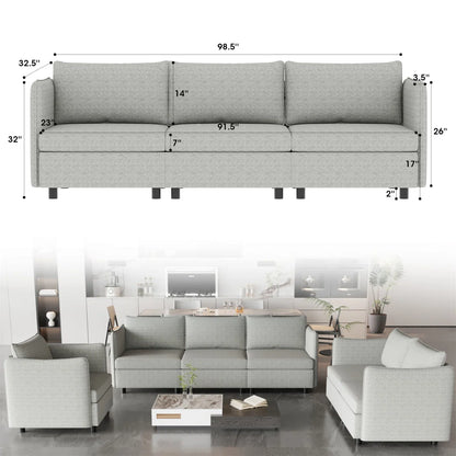 7 Seater Sofa Set: Modular Sofa with Storage & Convertible Design