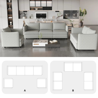 7 Seater Sofa Set: Modular Sofa with Storage & Convertible Design