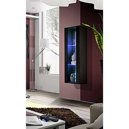 tv panel: 88" Floating Media Console with Storage Shelves and Contemporary Style
