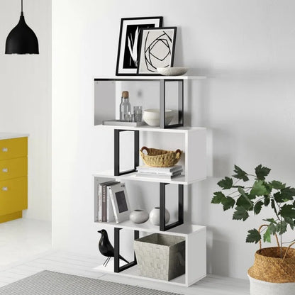 Bookshelf: 57" H x 31.5" W Steel Geometric Bookcase