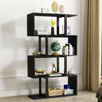 Bookshelf: 57" H x 31.5" W Steel Geometric Bookcase