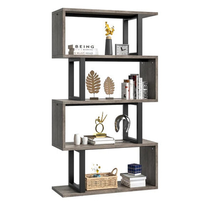 Bookshelf: 57" H x 31.5" W Steel Geometric Bookcase