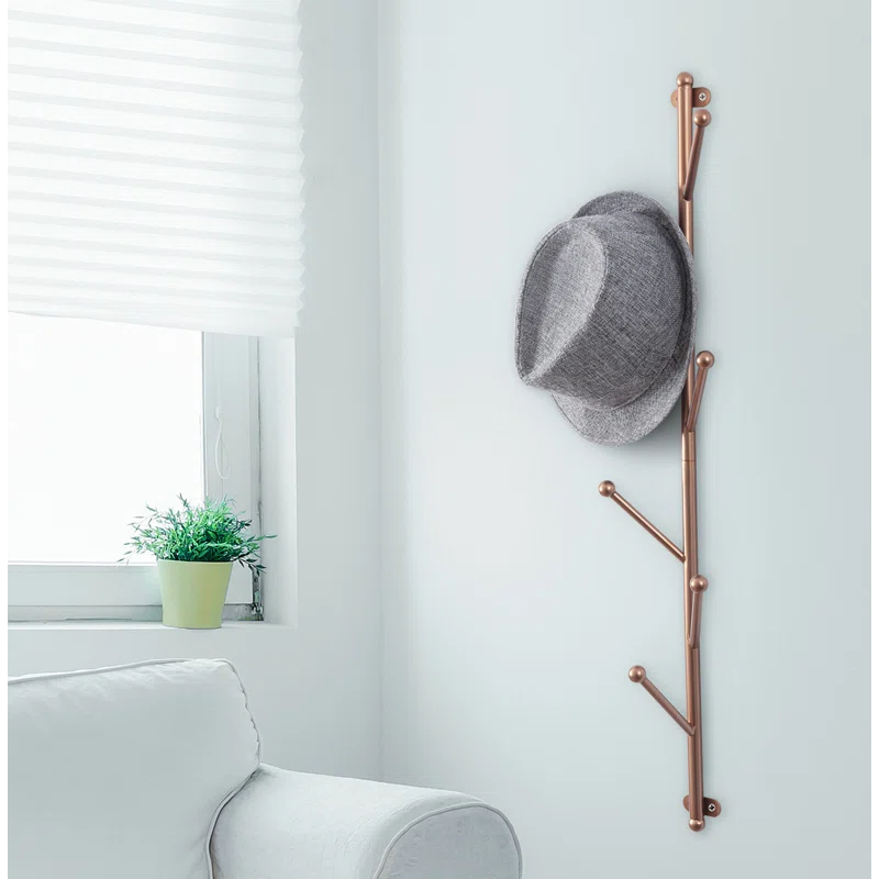 Wall Hook: Iron 6 Hook Wall Mounted Coat Rack