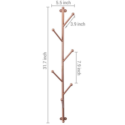 Wall Hook: Iron 6 Hook Wall Mounted Coat Rack