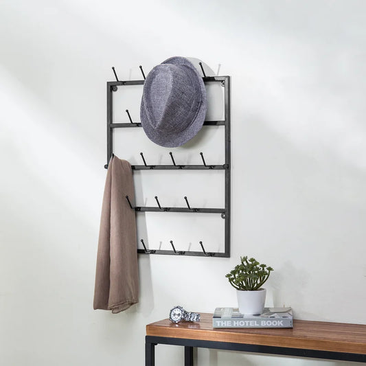 Wall Hook: Metal Wall Mounted Coat Rack