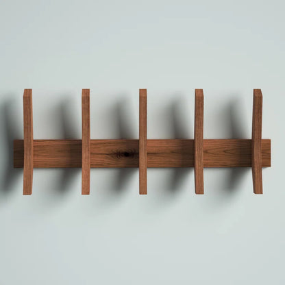Wall Hook: Walnut Wall Mounted Coat Rack