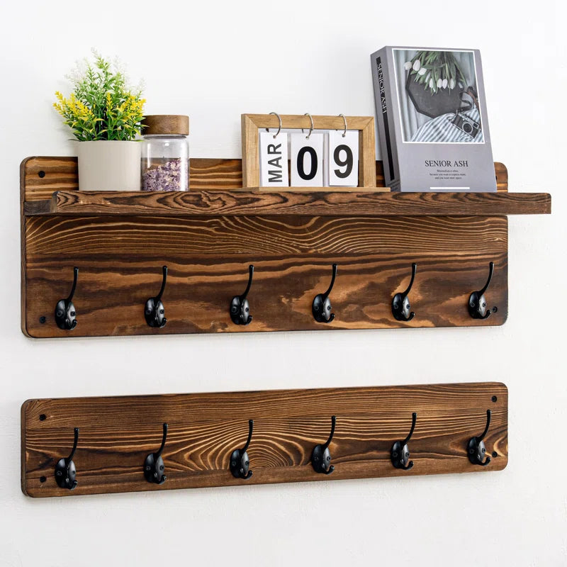 Wall Hook: Wooden Wall Hook with Rack