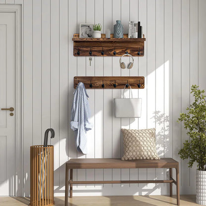 Wall Hook: Wooden Wall Hook with Rack