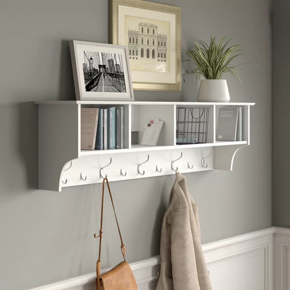 Wall Hook: Wooden Wall Mounted Coat Rack