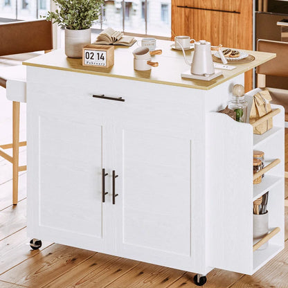 Kitchen Island Table: Stylish Wooden Design with Ample Storage Space