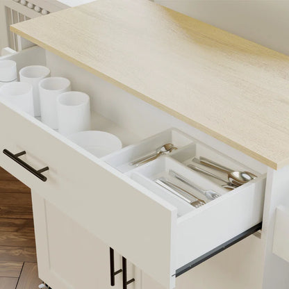 Kitchen Island Table: Stylish Wooden Design with Ample Storage Space