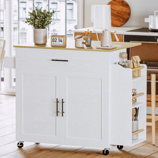 Kitchen Island Table: Stylish Wooden Design with Ample Storage Space