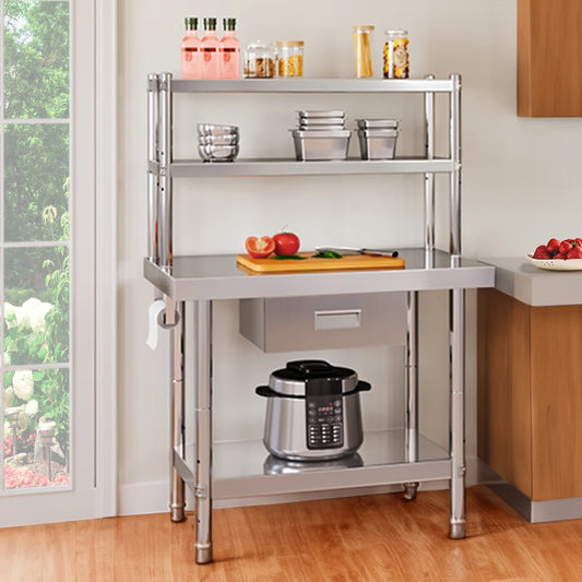 Kitchen Rack: Work Table in Stainless Steel, 31" L x 24" W x 36" H
