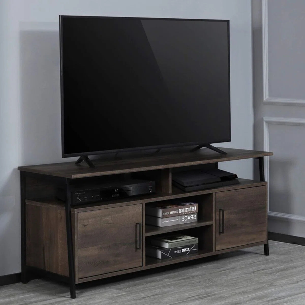 tv panel: Modern tv panel for 65" screens, offers functional and elegant storage