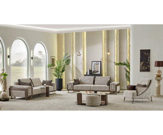 7 Seater Sofa Set: Stylish Four-Piece Chesterfield Corner Sofa