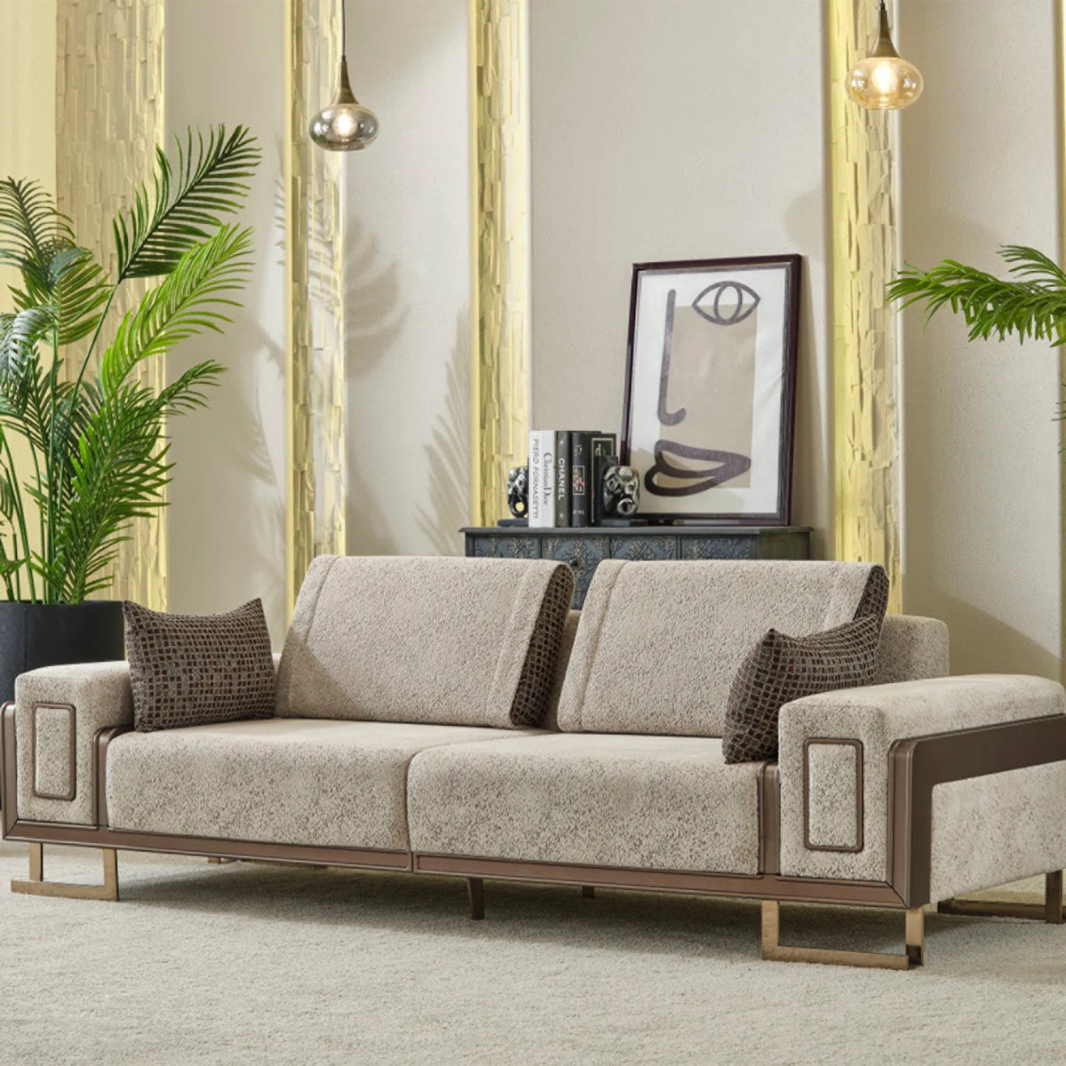 7 Seater Sofa Set: Stylish Four-Piece Chesterfield Corner Sofa