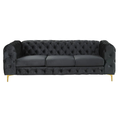 7 Seater Sofa Set:  3 Piece Velvet Living Room  Sofa Set