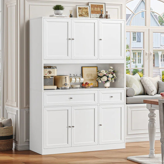 Microwave Stands :70.2" Pantry Cabinet with Microwave Hutch