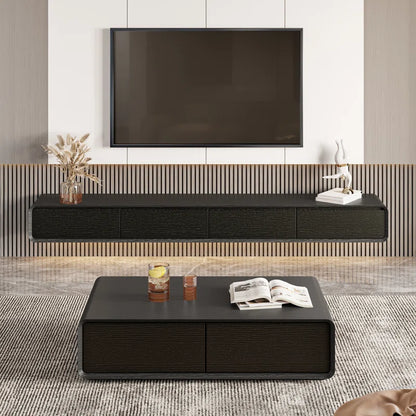 tv panel: Solid wood, 4 drawers, Randalstown floating TV stand, entertainment center, fully assembled