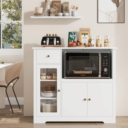 Microwave Stands :72.2 Kitchen Larder with Microwave Stand
