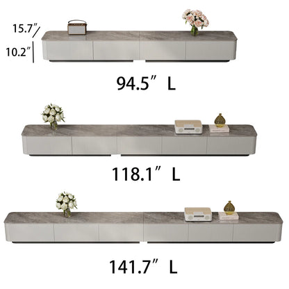 tv panel: TV cabinet with rock panel top and electroplated stainless steel frame