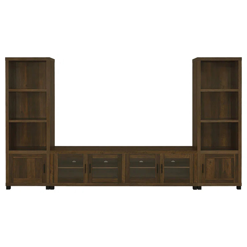 tv panel: 85" TV Stand with Cabinets, Shelves, and Modern Style