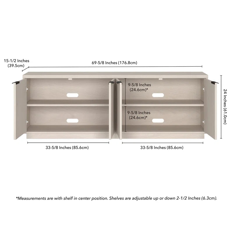 TV Panel: TV Stand for TVs up to 78" with Elegant Panel Backdrop and Modern Décor Accents