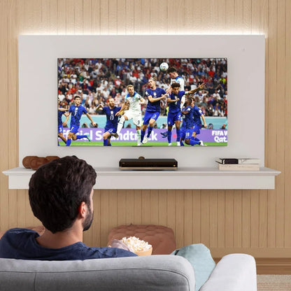 tv panel: Dymphia Wall-Mounted TV Panel with LED Lights and a Shelf