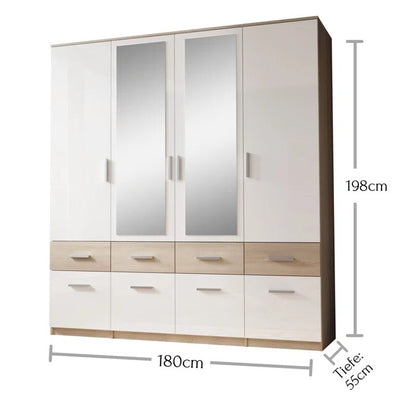 4 Door Wardrobes: 4 Door Manufactured Wood Wardrobe