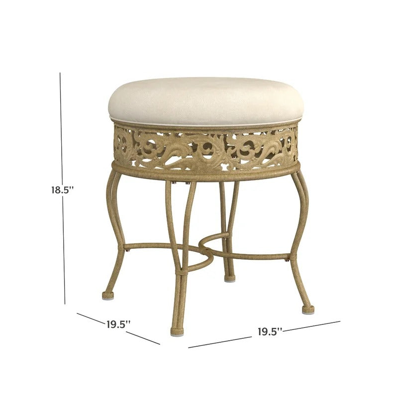Seating Stool: 17.75'' Tall Metal Vanity Stool
