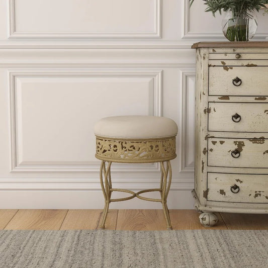 Seating Stool: 17.75'' Tall Metal Vanity Stool