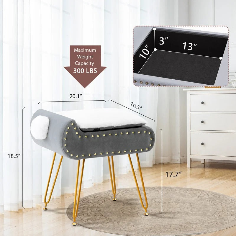 Seating Stool: 18.9'' Tall Vanity Stool