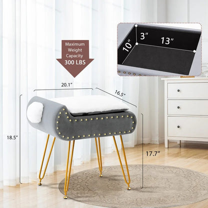 Seating Stool: 18.9'' Tall Vanity Stool