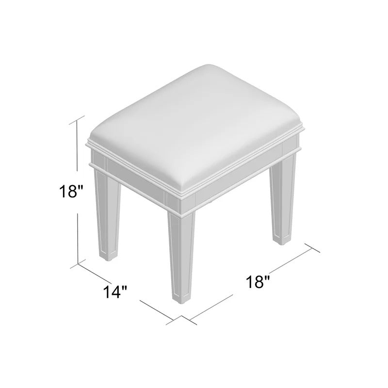Seating Stool: 18'' Tall Vanity Stool Gold