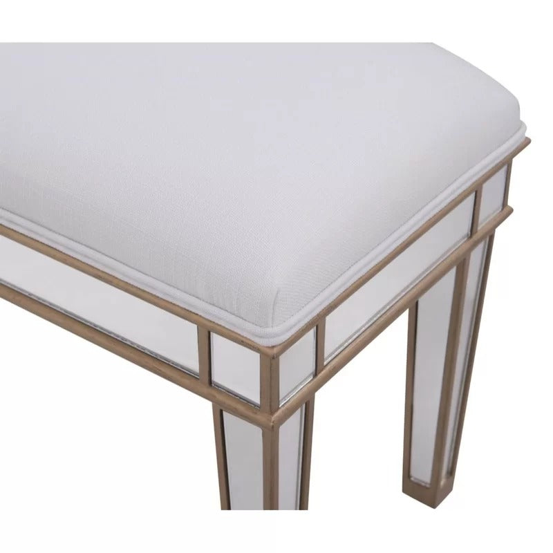 Seating Stool: 18'' Tall Vanity Stool Gold
