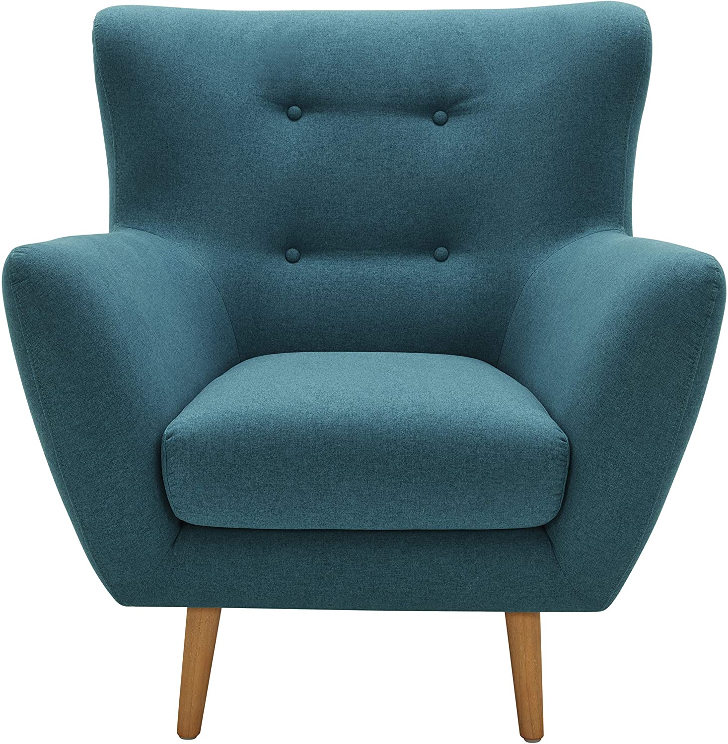 Sofa Chair : Aqua Living Room Arm Chair with Tapered Wood