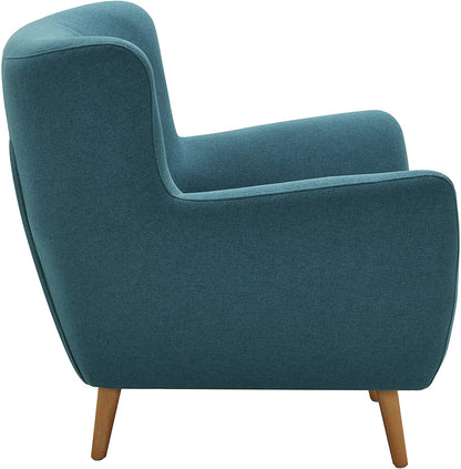 Sofa Chair : Aqua Living Room Arm Chair with Tapered Wood