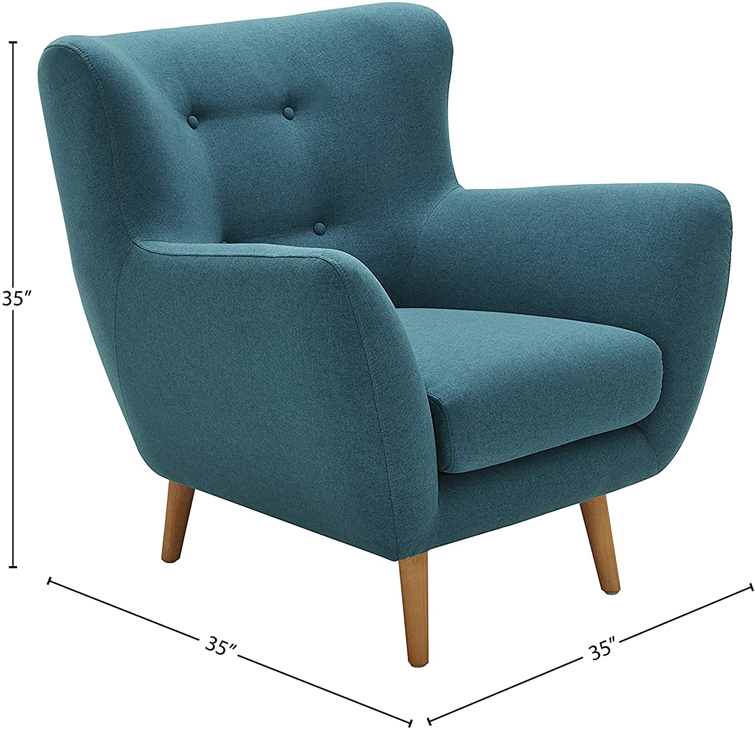 Sofa Chair : Aqua Living Room Arm Chair with Tapered Wood