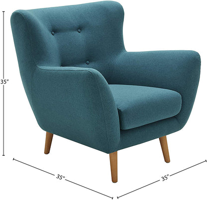Sofa Chair : Aqua Living Room Arm Chair with Tapered Wood