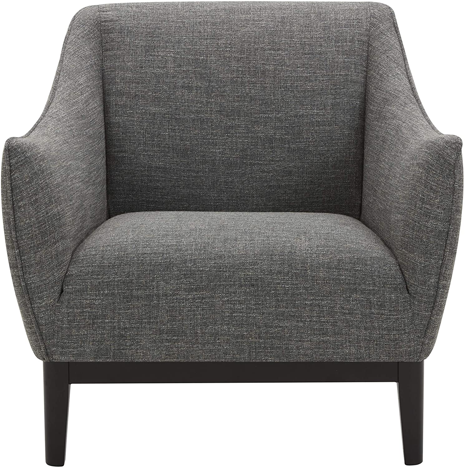 Sofa Chair: Dark Grey Chair with Curved Armrests