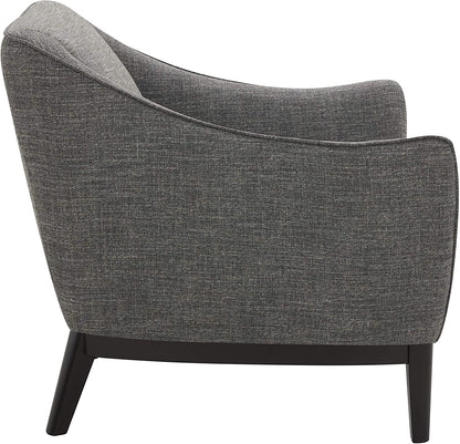Sofa Chair: Dark Grey Chair with Curved Armrests