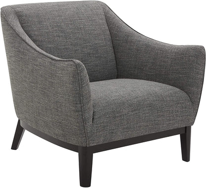 Sofa Chair: Dark Grey Chair with Curved Armrests