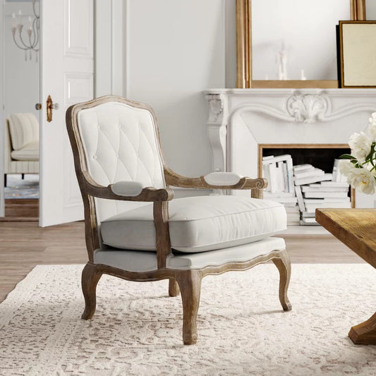 1 Seater Sofa Set : BEN 29'' Wide Tufted Linen Armchair