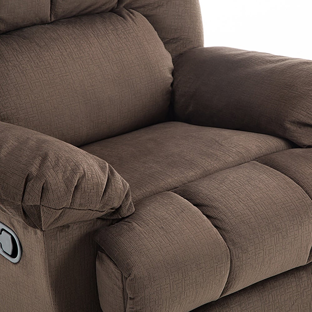Recliners:- Fabric Manual Recliner And Massage Chairs In Dark Brown Color