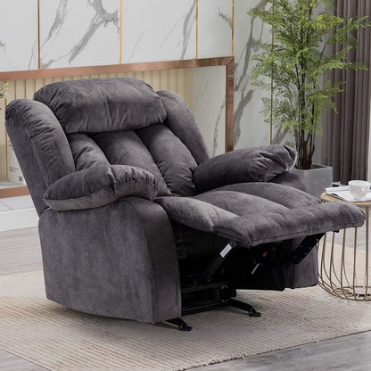 Recliners:-Fabric Manual Recliner And Massage Chairs In Grey Color